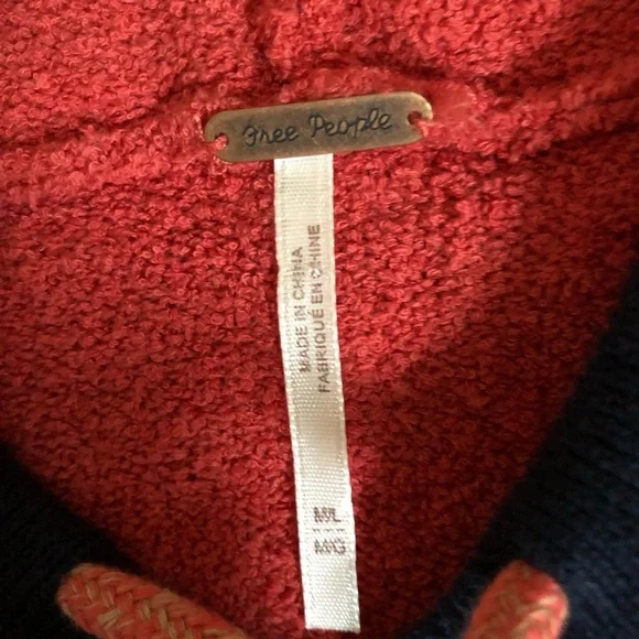 Free People I Know Places Oversized Sweater, Size M/L, Red. - Picture 6 of 7